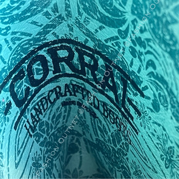 Corral Women's Saddle Cowhide Square Toe Western Boots Denim Embroidery Sz 10 - Picture 12 of 16